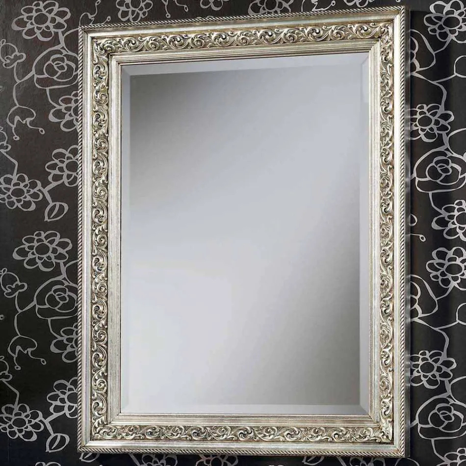 Espelho de parede moderno em madeira, completamente feito à mão na Itália, Piero Viadurini