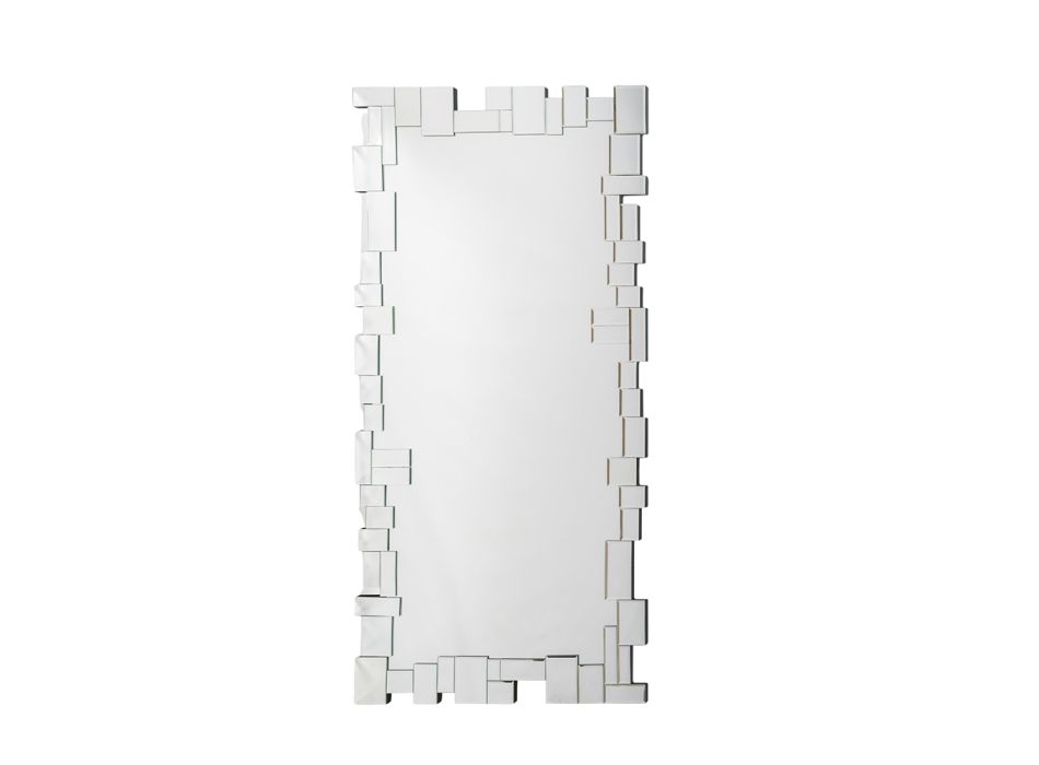Espelho de parede retangular com moldura de vidro moldado - Norbo Viadurini