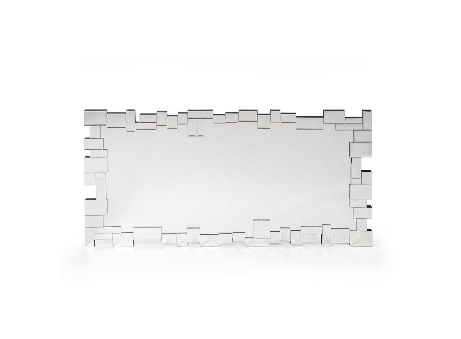 Espelho de parede retangular com moldura de vidro moldado - Norbo Viadurini