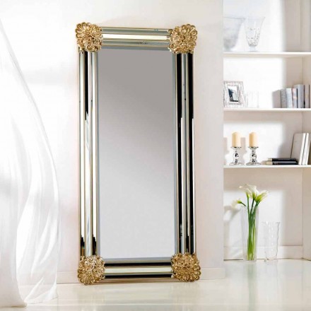Espelho de piso / parede design, moldura de madeira Luti, 96x196 cm Viadurini