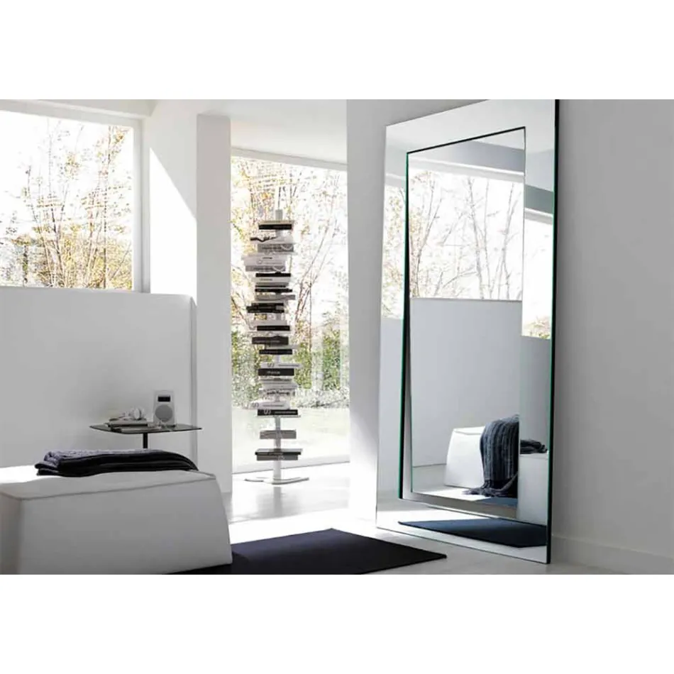 Espelho retangular de chão de design moderno fabricado na Itália - Salamina Viadurini