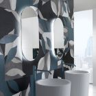 Espelho de fio polido de formato irregular retroiluminado fabricado na Itália - estudo Viadurini