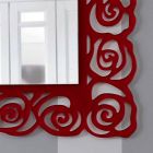 Espelho grande e moderno de parede em plexiglás vermelho - Rosalinda Viadurini
