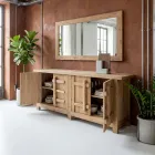 Espelho em madeira de pinho natural escovado e envelhecido - Acerno Viadurini