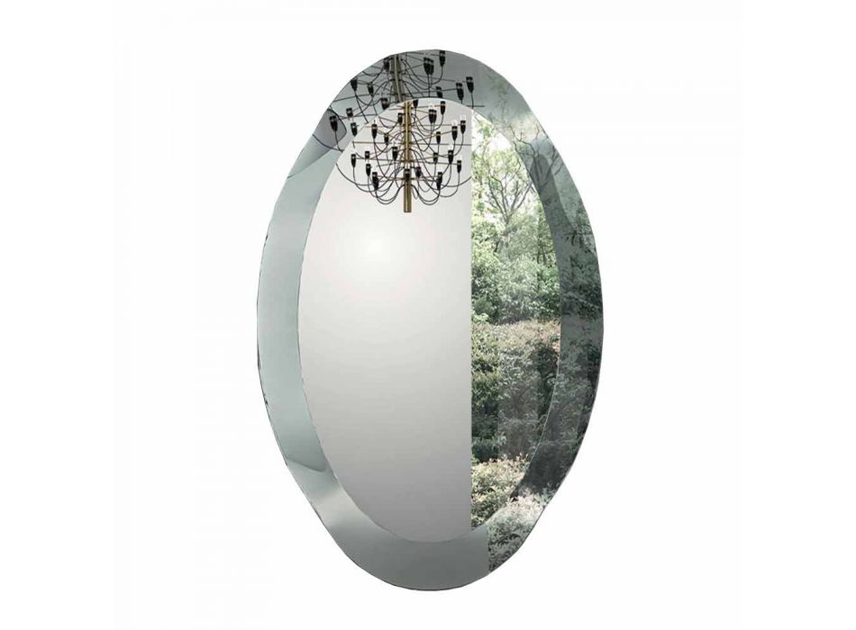 Espelho Oval Design com Acabamento Cristal Espelhado Fabricado na Itália - Eclisse Viadurini