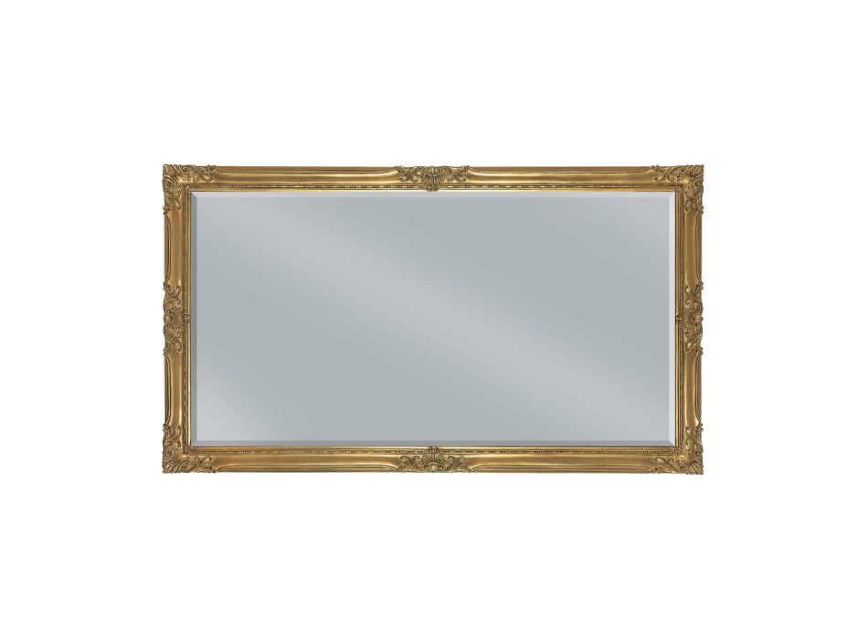 Espelho Retangular em Folha de Ouro com Espelho Chão Made in Italy - Pele Viadurini