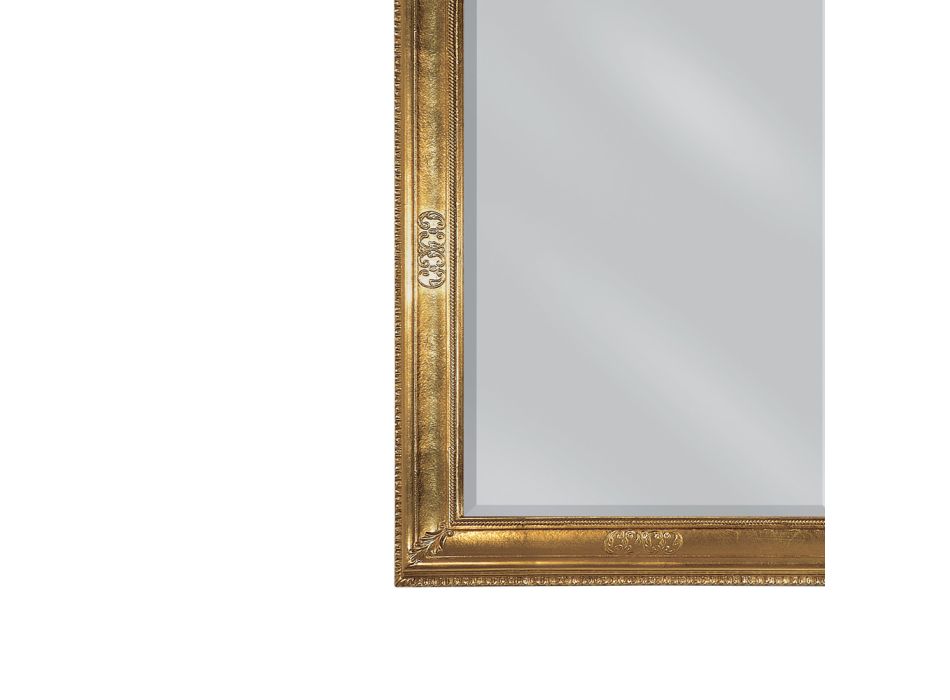 Espelho Retangular em Folha de Ouro Levemente Antiqued Made in Italy - Abeona Viadurini