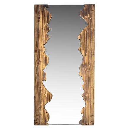 Espelho de vidro retangular com moldura de madeira maciça - Nikos Viadurini