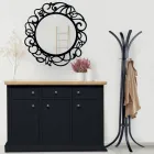 Espelho redondo com padrão perfurado fabricado na Itália - Ferona Viadurini