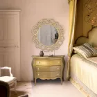 Espelho redondo com padrão perfurado fabricado na Itália - Ferona Viadurini