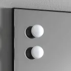 Espelho de parede com 2 lâmpadas e moldura de alumínio preto Made in Italy - moldura Viadurini