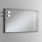 Espelho de parede com 2 lâmpadas e moldura de alumínio preto Made in Italy - moldura Viadurini