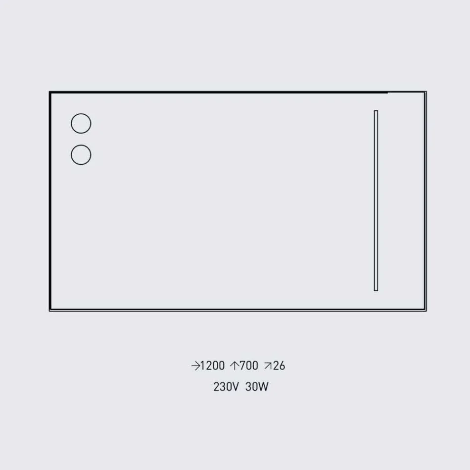 Espelho de parede com 2 lâmpadas e moldura de alumínio preto Made in Italy - moldura Viadurini