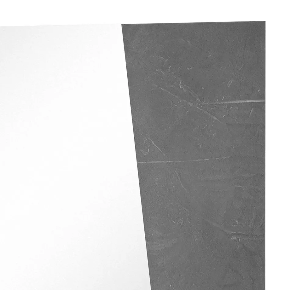 Espelho de parede com design italiano de madeira ardósia branca brilhante - Joris Viadurini