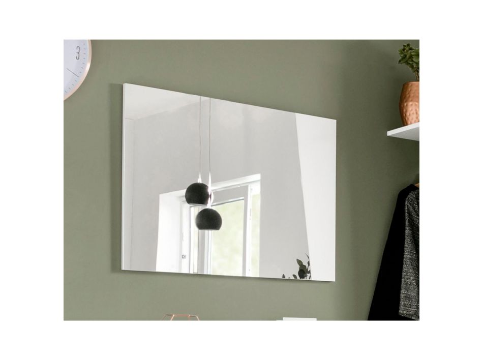 Espelho de parede com madeira branca brilhante ou ardósia com design italiano - Joris Viadurini
