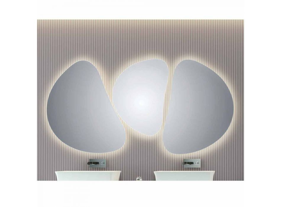 Espelho para casa de banho com luz de fundo LED Pirro Viadurini