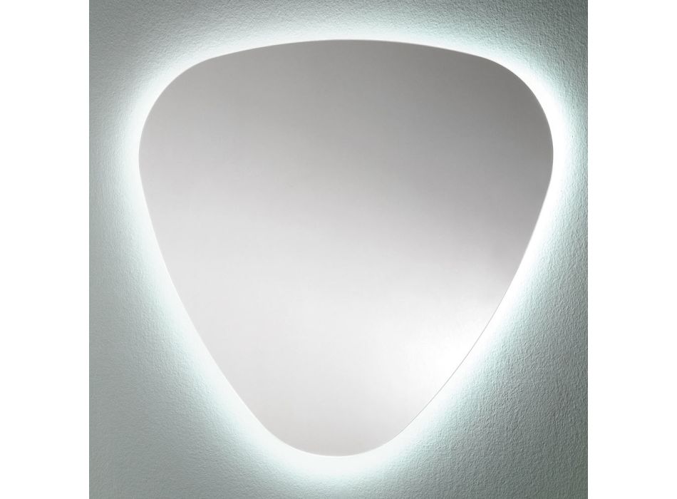 Espelho de parede moldado para banheiro com retroiluminação LED preciosa - Trigolo Viadurini