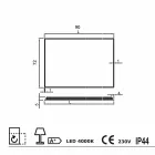 Espelho de parede com bordas de cetim, iluminação LED, Tessa Viadurini