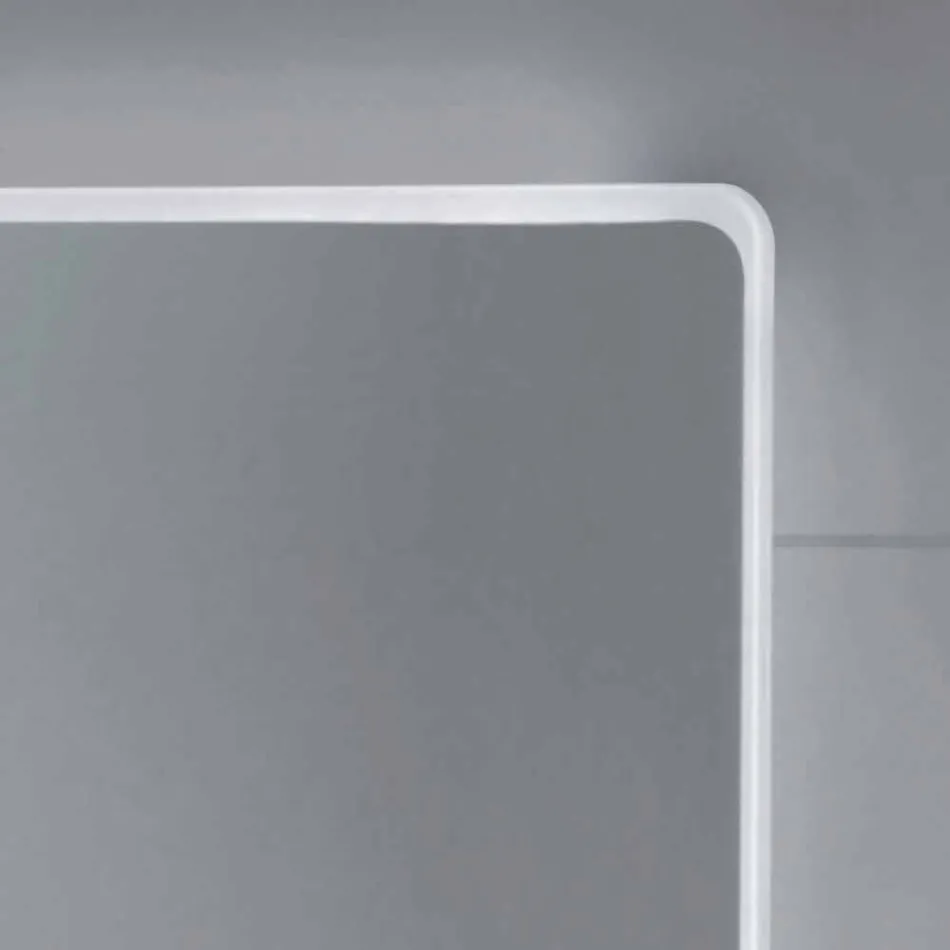 Espelho de parede com bordas de cetim, iluminação LED, Tessa Viadurini