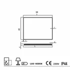 Espelho de parede com bordas de cetim, iluminação LED, Tessa Viadurini