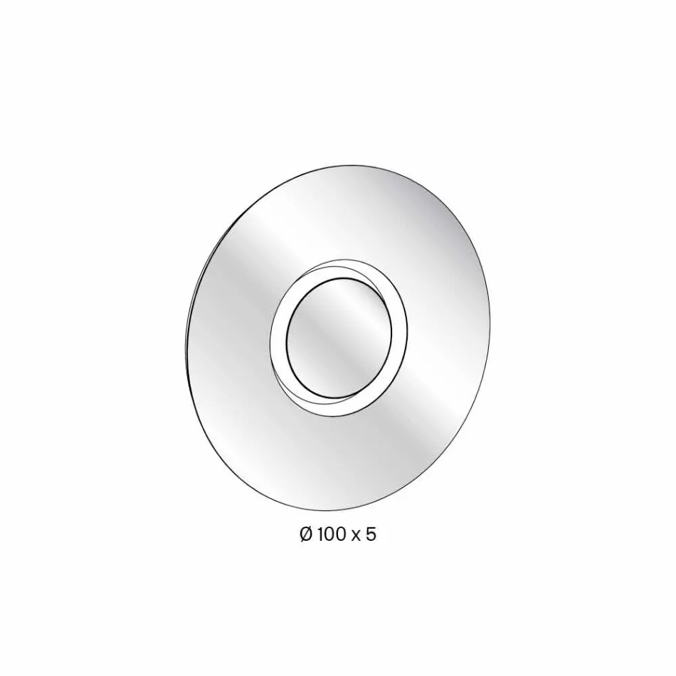 Espelho de parede redondo de design com metal dourado com peça central - Merale Viadurini