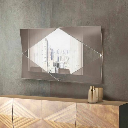 Espelho de Parede em Vidro Bronzeado ou Prateado Fabricado na Itália - Monterosa Viadurini