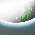 Espelho de parede redondo com borda jateada e retroiluminação LED - botão Viadurini