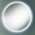 Espelho de parede redondo com borda jateada e retroiluminação LED - botão Viadurini