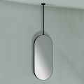 Espelho suspenso de metal com luz opcional Made in Italy - Amadeus