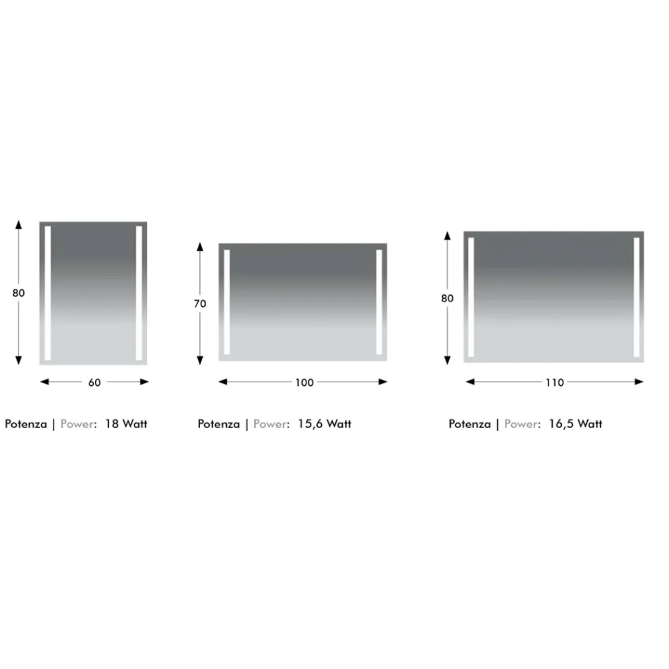 Espelho de banheiro de arame polido com luz de fundo LED feito na Itália - Tony Viadurini