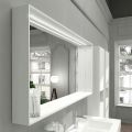 Espelho de banheiro de parede com luz LED e moldura de madeira Made in Italy - Geppio