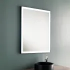 Espelho de banheiro de parede com moldura de metal preto e LED Made in Italy - Chebeo Viadurini