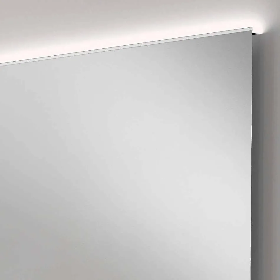 Espelho de casa de banho com luz de design moderno LED com bordas de cetim Veva Viadurini