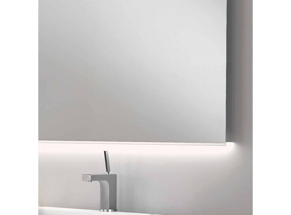 Espelho de casa de banho com luz de design moderno LED com bordas de cetim Veva Viadurini