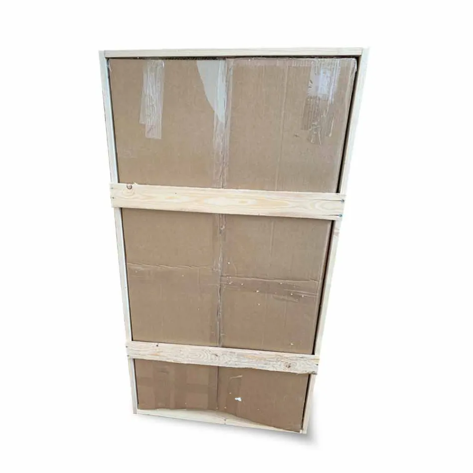 Espelho de banheiro de parede com 2 lâmpadas e moldura preta Made in Italy - moldura Viadurini