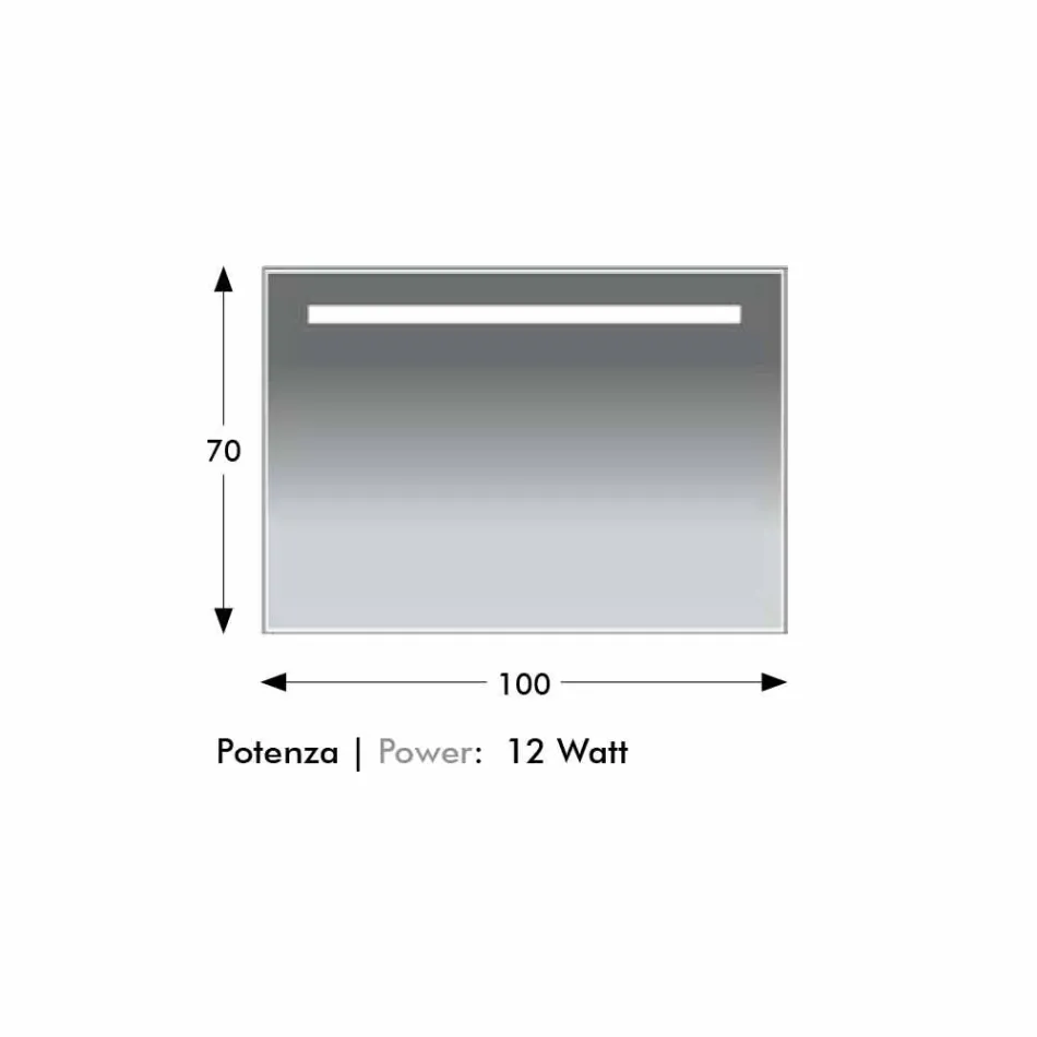 Espelho de banheiro de parede com moldura em Simil Alumínio Made in Italy - Tobi Viadurini