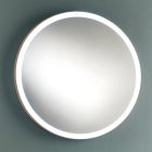 Espelho redondo de parede para banheiro com estrutura de metal cobre e luz LED - Minolo Viadurini