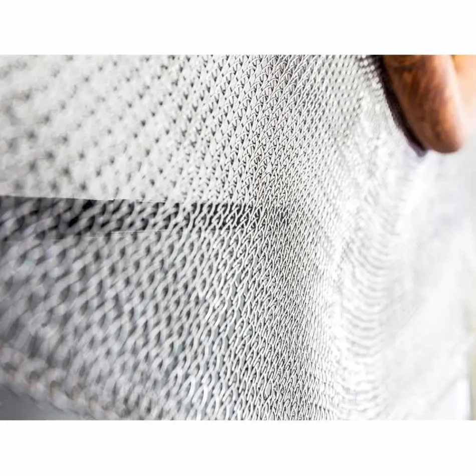 Espelho de parede moderno em metal e teca Monno Viadurini