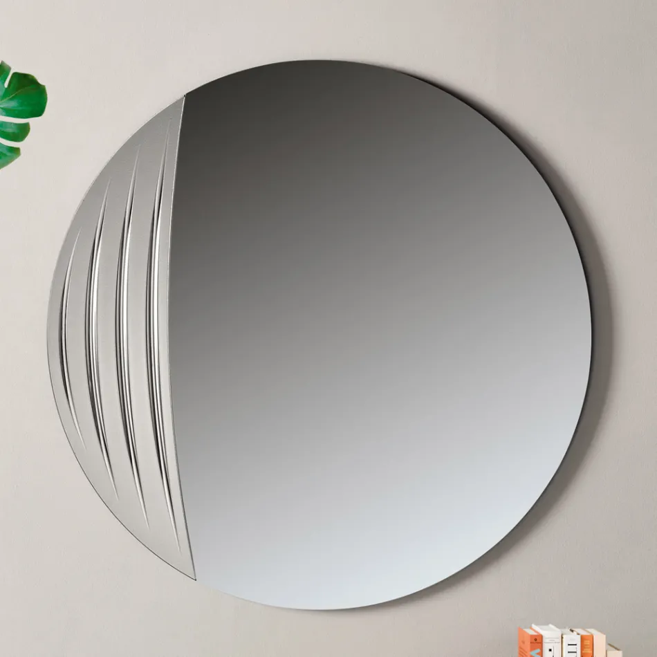 Espelho circular em dois tamanhos e duas cores, fabricado na Itália - Auren Viadurini