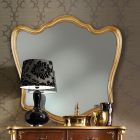 Moldura de madeira em forma de espelho clássica folha de ouro feita na Itália - Jenny Viadurini