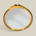 Espelho Oval Clássico com Moldura em Folha de Ouro Feito na Itália - Precioso