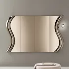 Espelho Sorya em vidro fundido cor bronze com detalhe central, fabricado na Itália. Viadurini