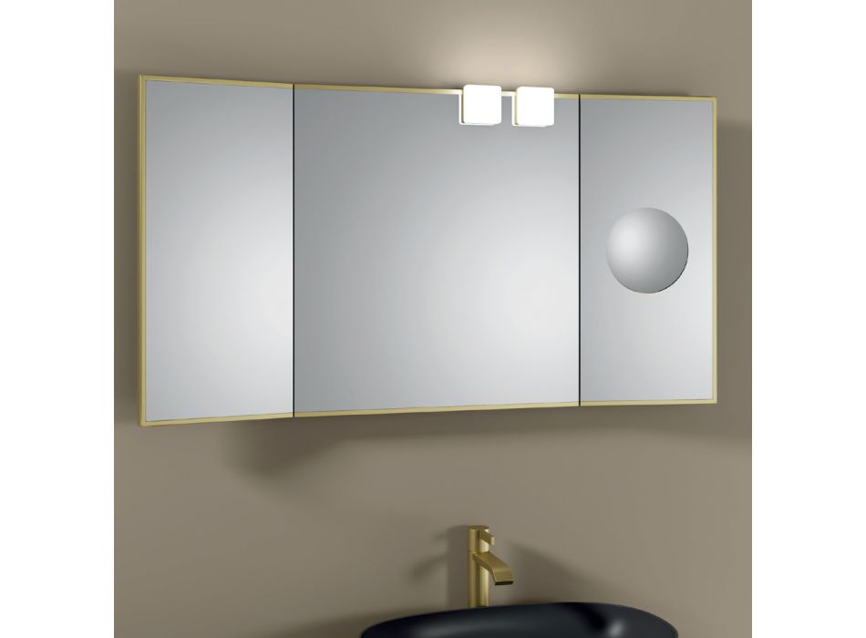 Espelho com 2 faces móveis e espelho de ampliação Made in Italy - Nelson Viadurini