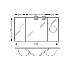 Espelho com 2 faces móveis e espelho de ampliação Made in Italy - Nelson Viadurini
