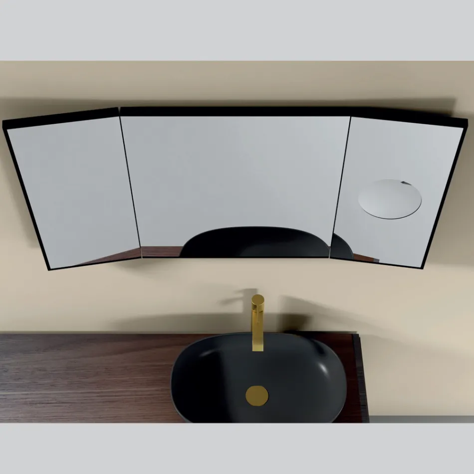 Espelho com 2 faces móveis e espelho de ampliação Made in Italy - Nelson Viadurini