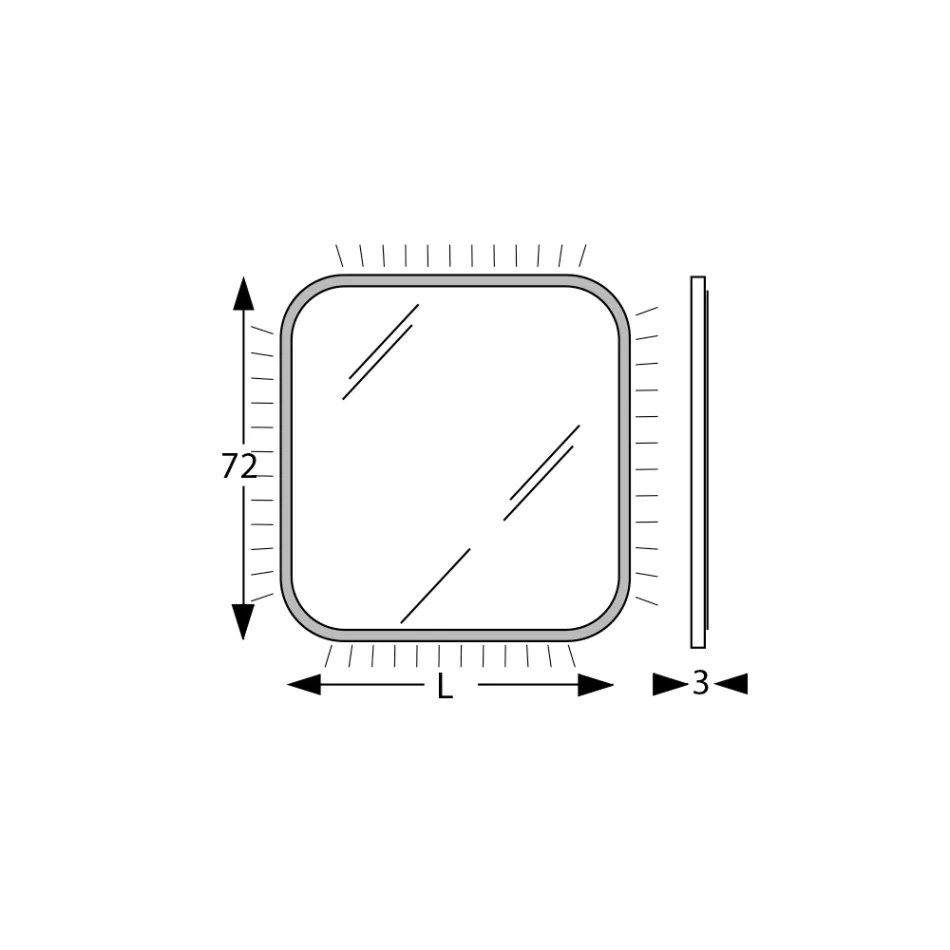 Espelho com borda de madeira e retroiluminação Made in Italy - Vincent Viadurini