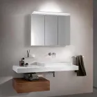 Espelho de gabinete moderno de 3 portas com prateleiras internas - Bramo Viadurini