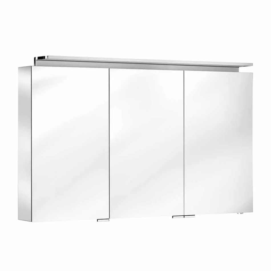 Espelho de gabinete moderno de 3 portas com prateleiras internas - Bramo Viadurini