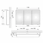 Espelho de gabinete moderno de 3 portas com prateleiras internas - Bramo Viadurini