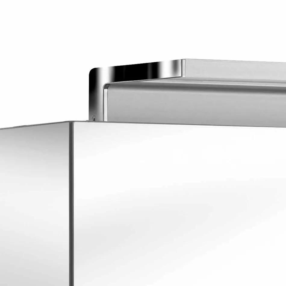 Espelho de gabinete moderno de 3 portas com prateleiras internas - Bramo Viadurini